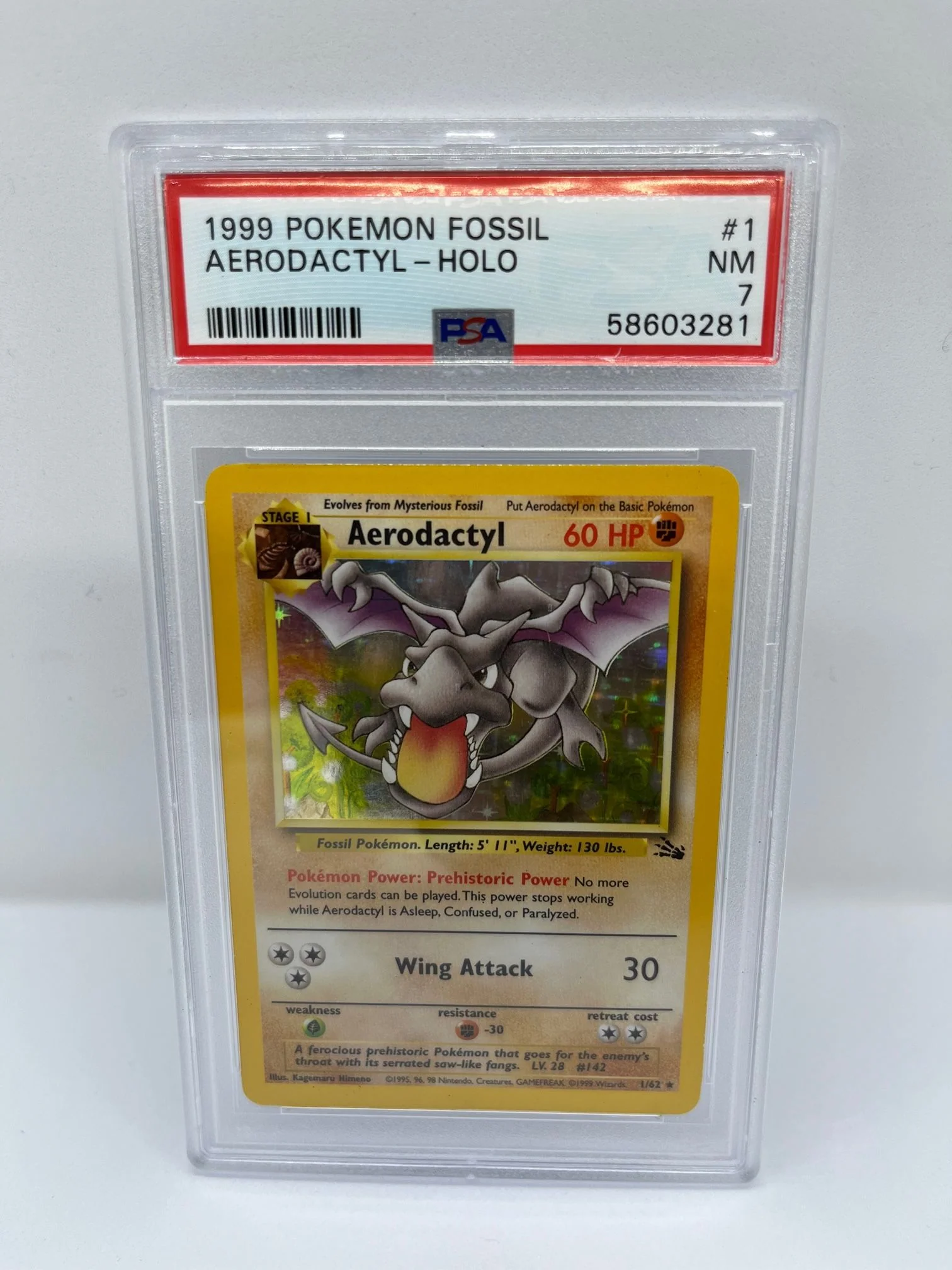 Aerodactyl 1/62 PSA 7 Graded Rare Pokemon Card (1999 Pokemon Fossil)