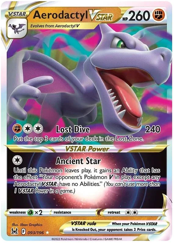 Aerodactyl VSTAR 093/196 Rare VSTAR Pokemon Card (Sword & Shield Lost Origin)