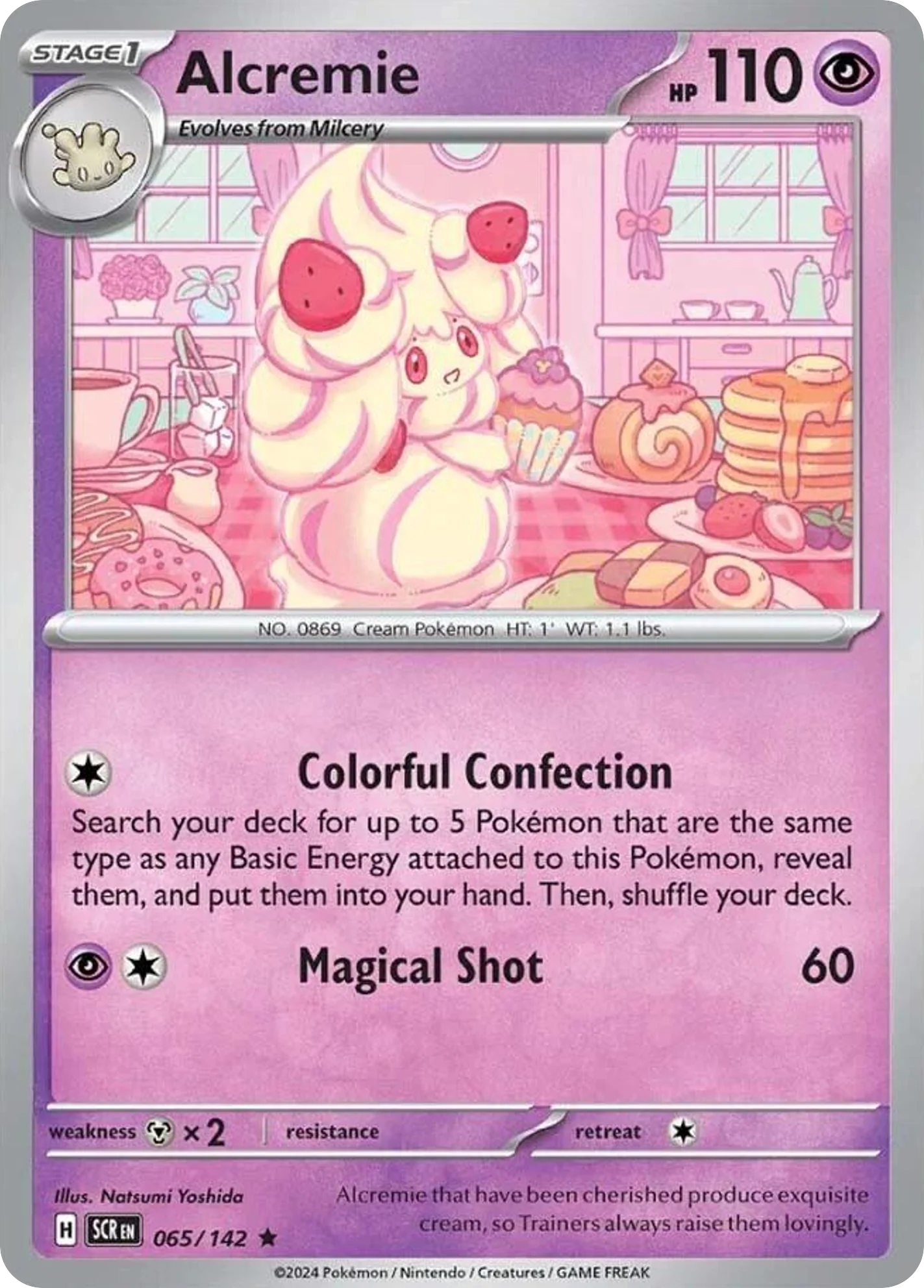 Alcremie 065/142 Rare Reverse Holo Pokemon Card (SV Stellar Crown)
