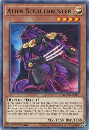 Alien Stealthbuster DAMA-EN021 Common Yu-Gi-Oh Card (Dawn of Majesty)