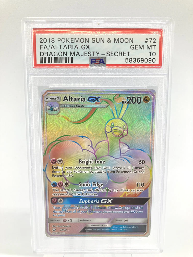 Altaria GX 72/70 PSA 10 Gem Mint Graded Pokemon Card