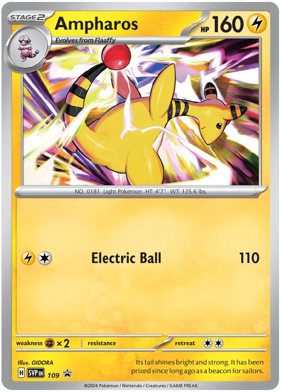 Ampharos SVP109 Pokemon Promo Card (SV Promo Series)