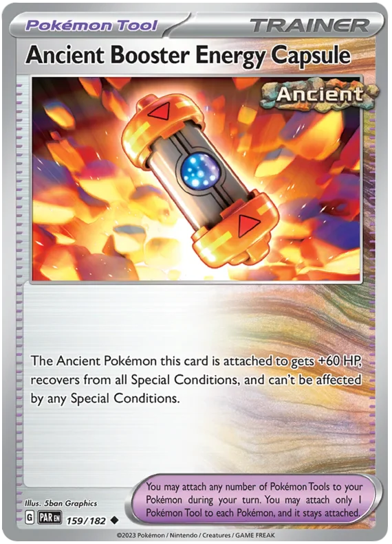 Ancient Booster Energy Capsule 159/182 Uncommon Pokemon Card (SV04 Paradox Rift)