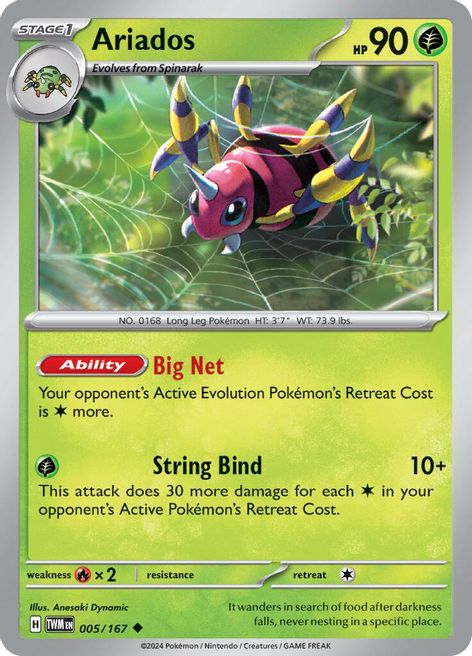 Ariados 005/167 Uncommon Reverse Holo Pokemon Card (SV Twilight Masquerade)