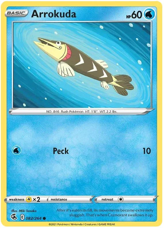 Arrokuda 082/264 Common Reverse Holo Pokemon Card (SWSH Fusion Strike)