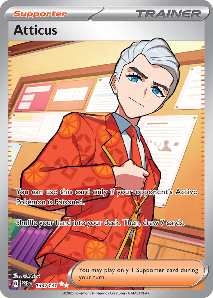 Atticus 134/131 Ultra Rare Pokemon Card (Scarlet & Violet Prismatic Evolutions)