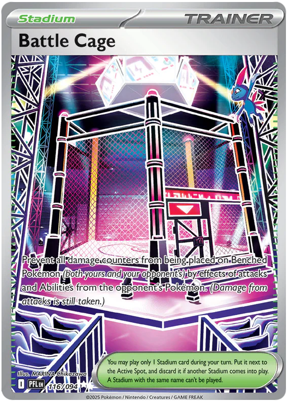Battle Cage 116/094 Ultra Rare Pokemon Card (Mega Evolution Phantasmal Flames)