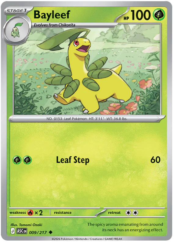 Bayleef 009/217 Uncommon Pokemon Card (Mega Evolution Ascended Heroes)