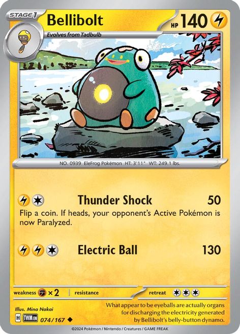 Bellibolt 074/167 Uncommon Pokemon Card (SV Twilight Masquerade)