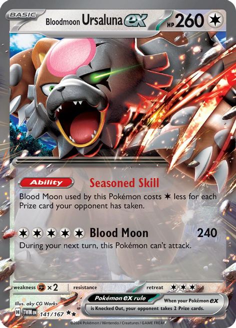 Bloodmoon Ursaluna ex 141/167 Double Rare Pokemon Card (SV Twilight Masquerade)