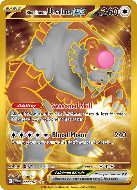 Bloodmoon Ursaluna ex 222/167 Hyper Rare Pokemon Card (SV Twilight Masquerade)