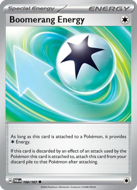 Boomerang Energy 166/167 Uncommon Pokemon Card (SV Twilight Masquerade)