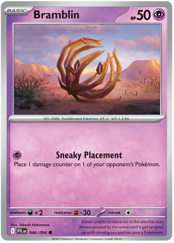 Bramblin 046/094 Common Pokemon Card (Mega Evolution Phantasmal Flames)