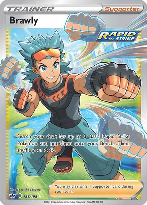 Brawly 188/198 Ultra Rare Pokemon Card (SWSH Chilling Reign)