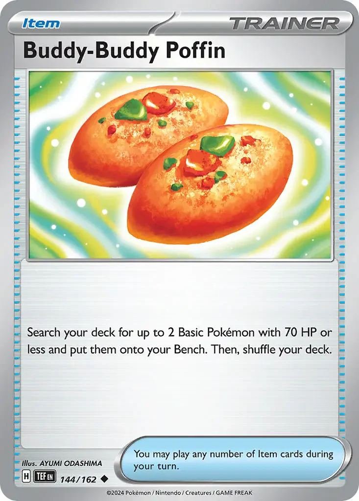 Buddy-Buddy Poffin 144/162 Uncommon Reverse Holo Pokemon Card (SV Temporal Forces)