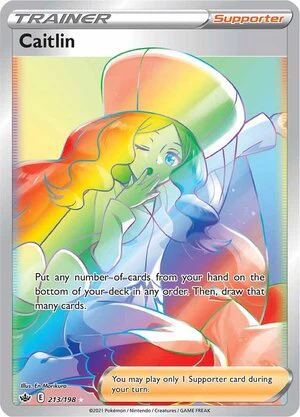 Caitlin 213/198 Secret Rare Pokemon Card (SWSH Chilling Reign)
