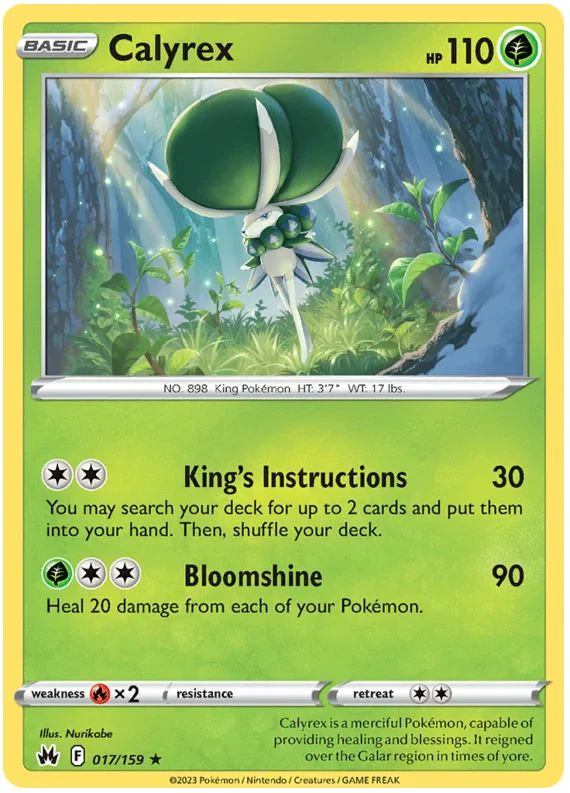 Calyrex 017/159 Rare Holo Reverse Holo Pokemon Card (SWSH Crown Zenith)