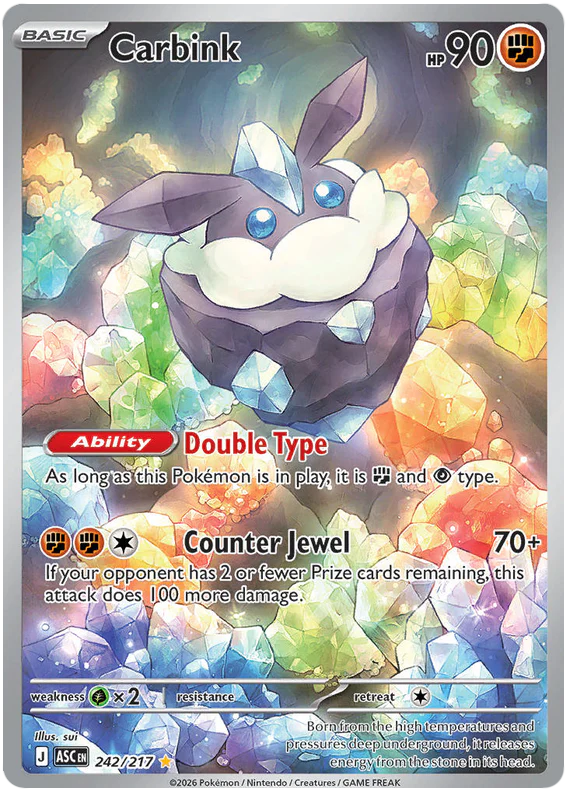 Carbink 242/217 Illustration Rare Pokemon Card (Mega Evolution Ascended Heroes)