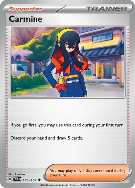 Carmine 145/167 Uncommon Reverse Holo Pokemon Card (SV Twilight Masquerade)