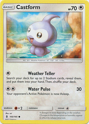 Castform 105/145 Common Pokemon Card (SM Guardians Rising)