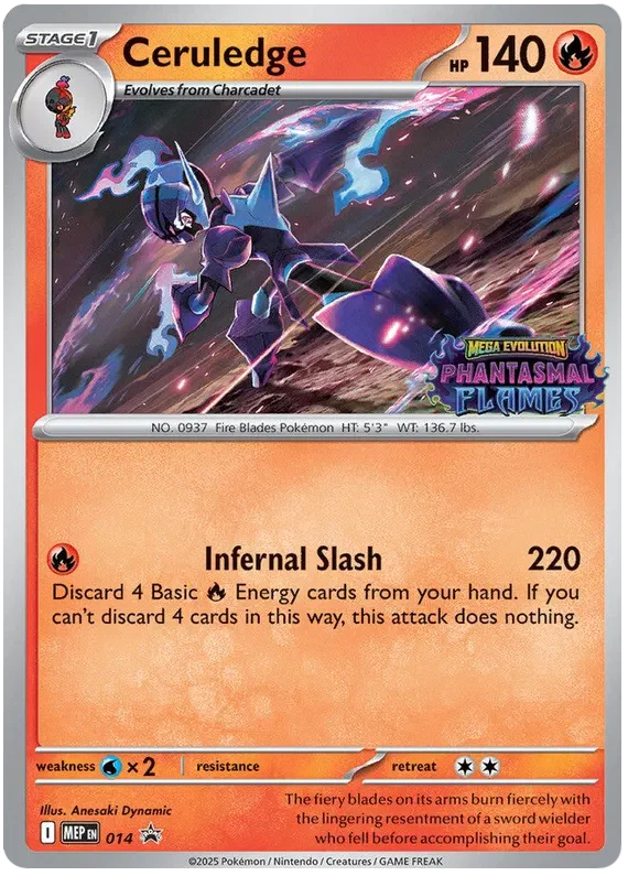 Ceruledge MEP014 Pokemon Promo Card (Mega Evolution Black Star Promos)