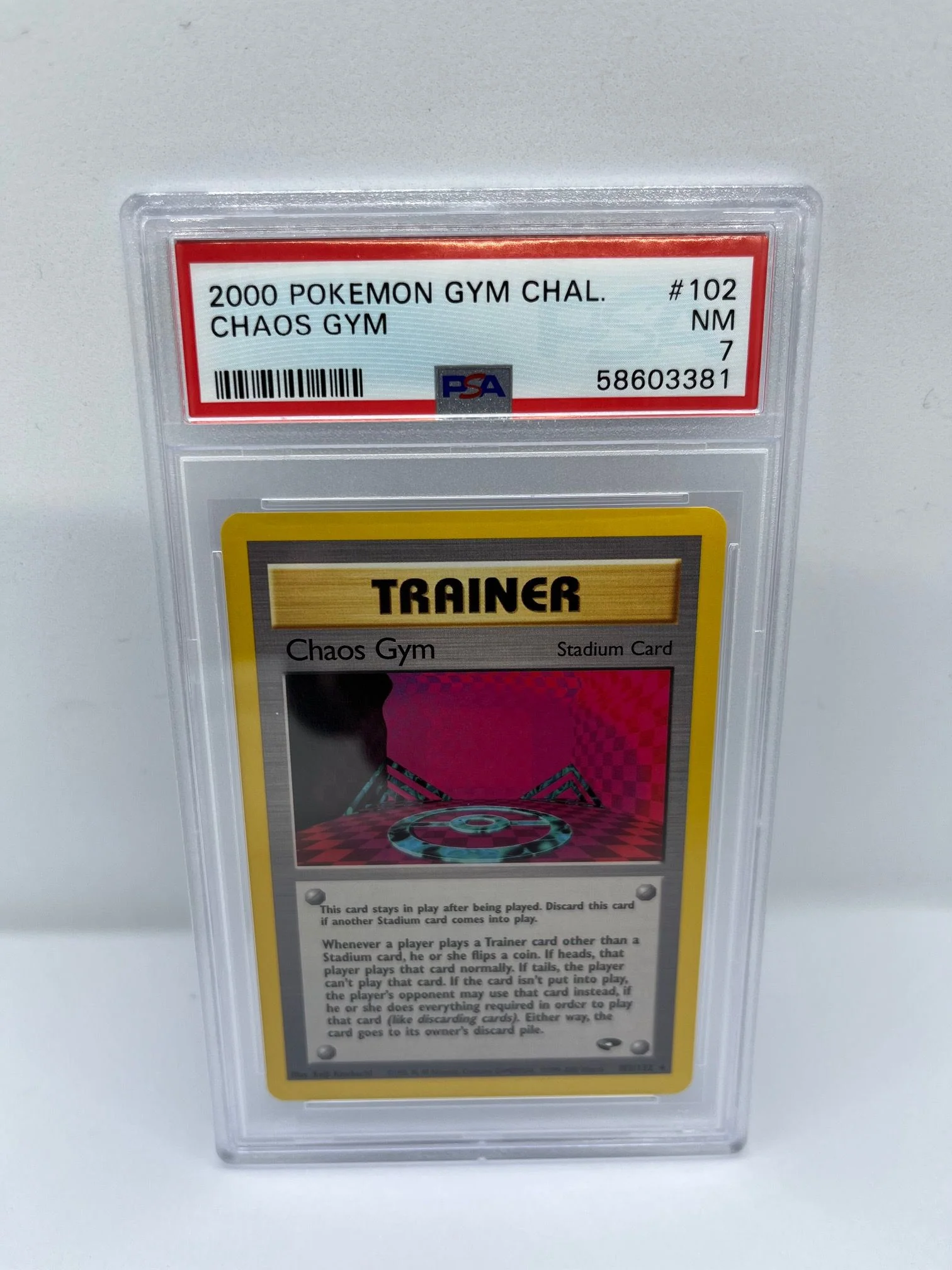 Chaos Gym 102/132 PSA 7 Graded Rare Pokemon Card (2000 Pokemon Gym Chal)