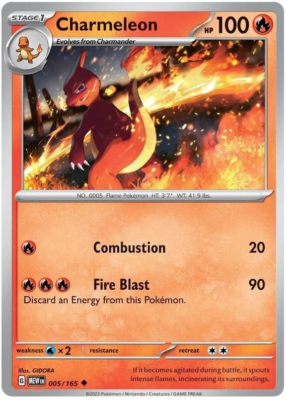 Charmeleon 005/165 Uncommon Pokemon Card (Pokemon SV 151)