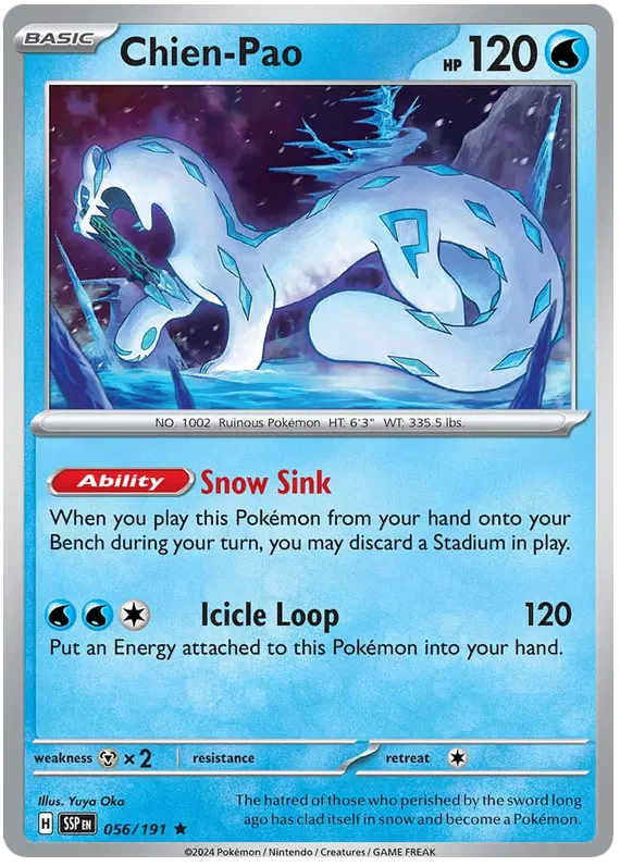 Chien-Pao 056/191 Rare Pokemon Card (Scarlet & Violet Surging Sparks)