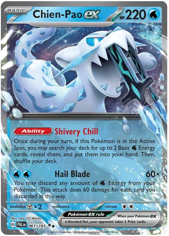 Chien-Pao ex 061/193 Rare Double Pokemon Card (SV2 Paldea Evolved)