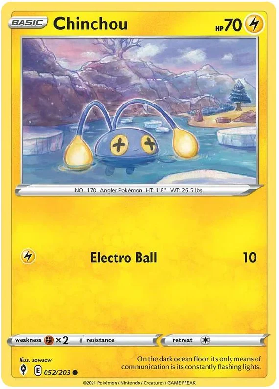 Chinchou 052/203 Common Pokemon Card (SWSH Evolving Skies)