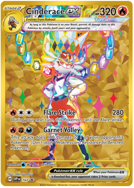 Cinderace ex SVP163 Pokemon Promo Card (SV Promo Series)