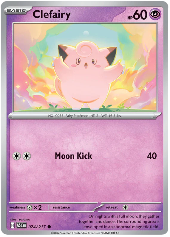 Clefairy 074/217 Common Pokemon Card (Mega Evolution Ascended Heroes)