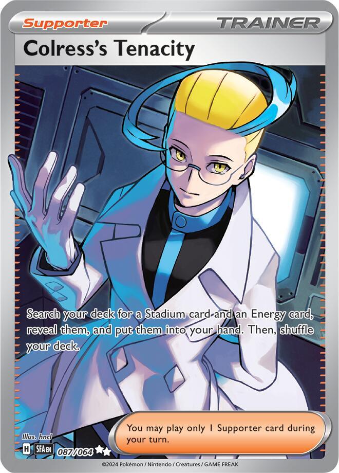 Colress's Tenacity 087/064 Ultra Rare Pokemon Card (SV Shrouded Fable)