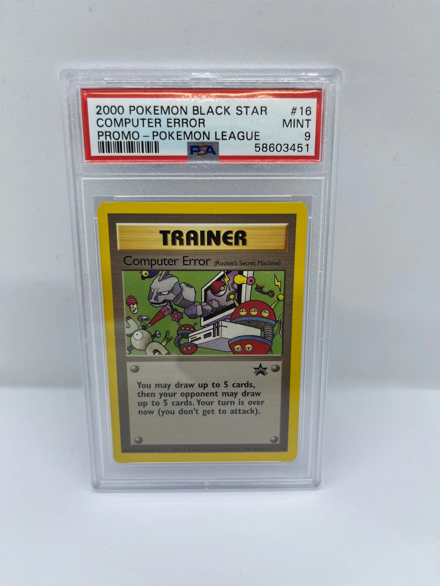 Computer Error 16 PSA 9 Graded Promo Pokemon Card (2000 Pokemon Black Star)