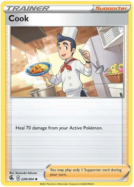 Cook 228/264 Uncommon Reverse Holo Pokemon Card (SWSH Fusion Strike)