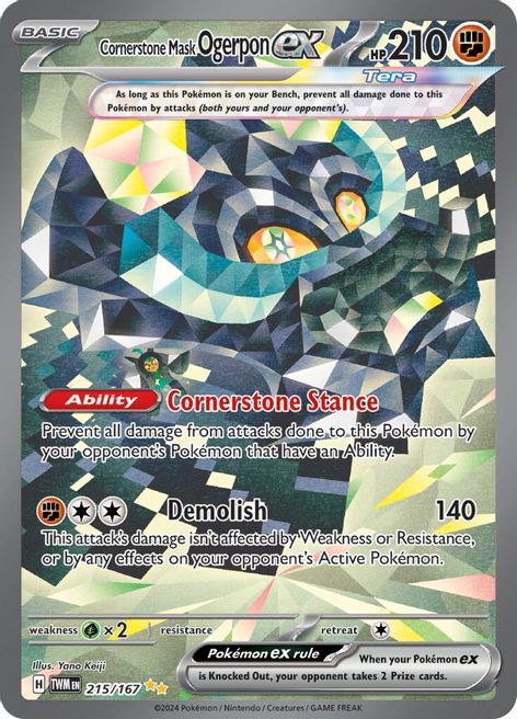 Cornerstone Mask Ogerpon ex 215/167 Special Illustration Rare Pokemon Card (SV Twilight Masquerade)