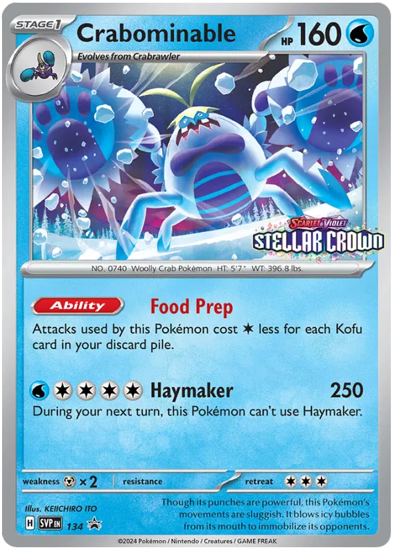 Crabominable SVP134 Pokemon Promo Card (SV Promo Series)