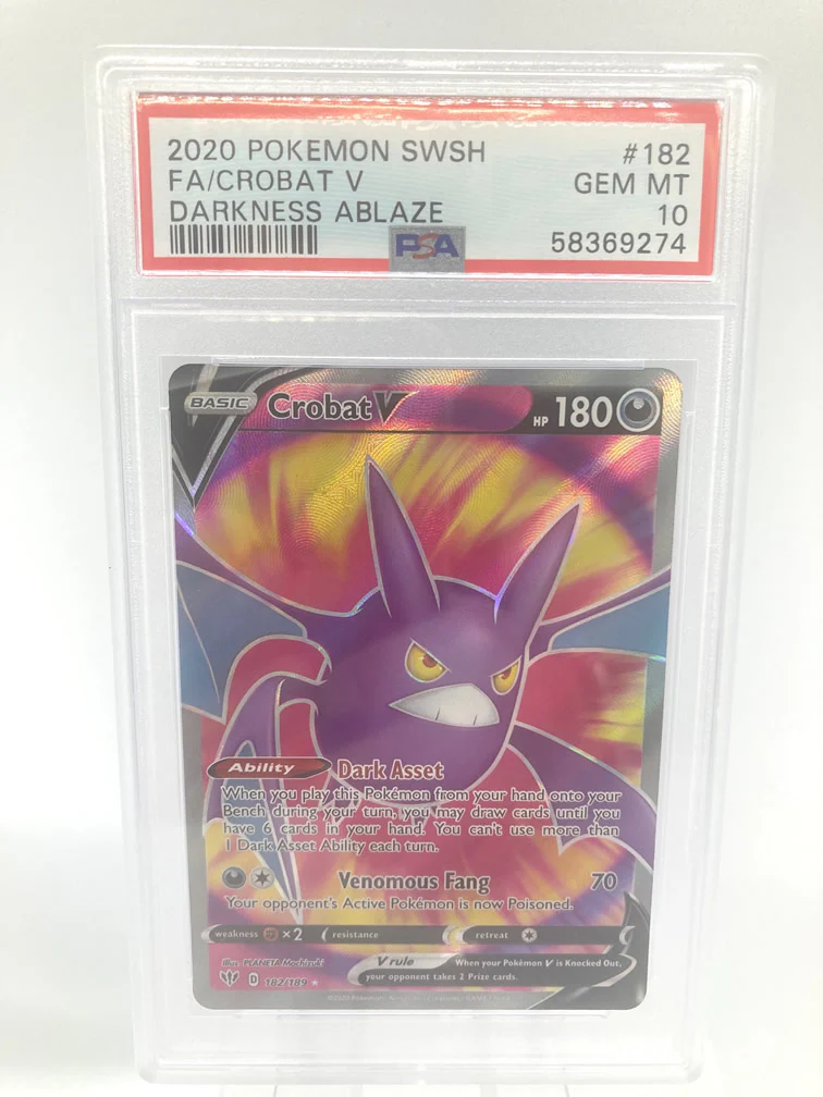 Crobat V 182/189 PSA 10 Gem Mint Graded Pokemon Card