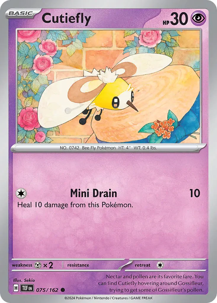Cutiefly 075/162 Common Reverse Holo Pokemon Card (SV Temporal Forces)