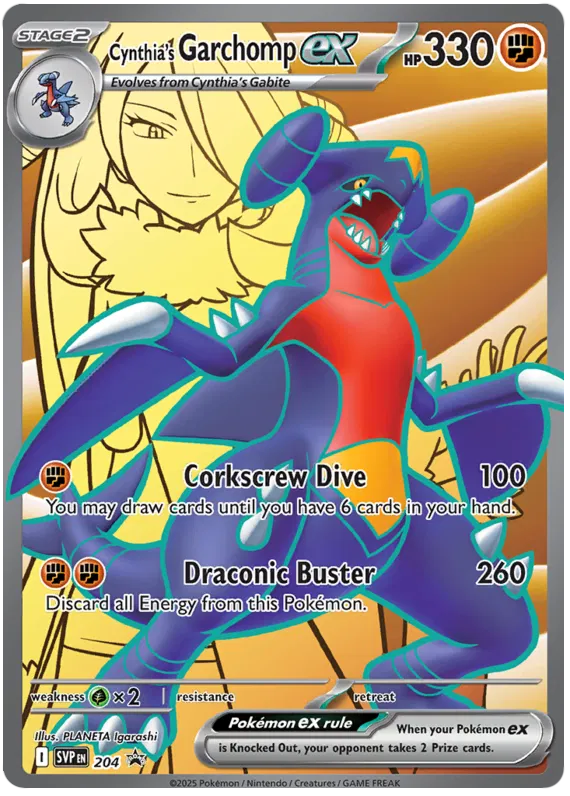 Cynthia's Garchomp ex SVP204 Pokemon Promo Card (SV Promo Series)