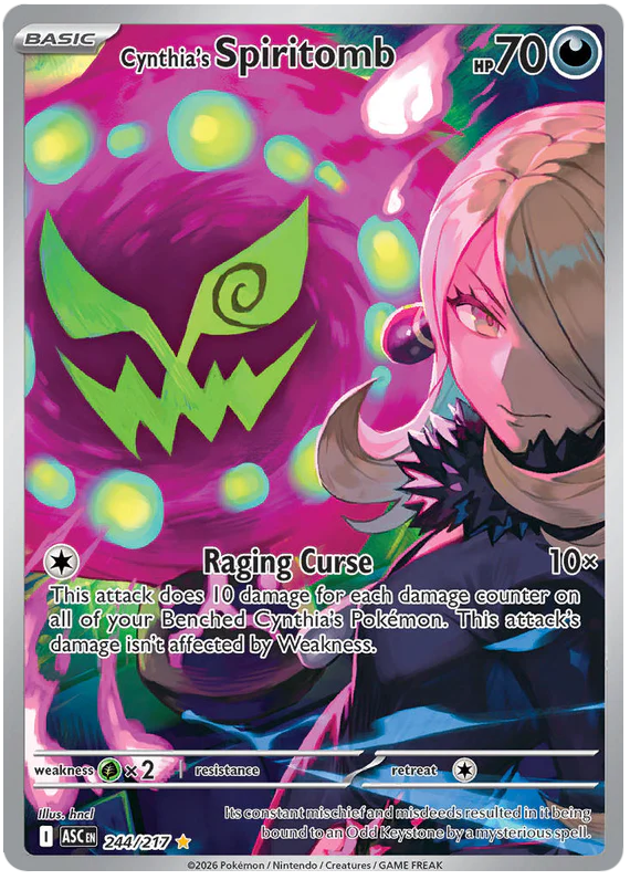 Cynthia's Spiritomb 244/217 Illustration Rare Pokemon Card (Mega Evolution Ascended Heroes)