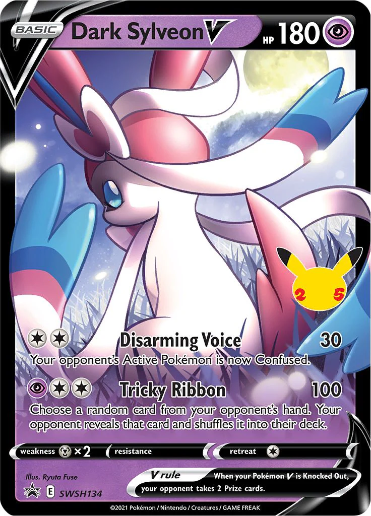 Dark Sylveon V SWSH134 Pokemon Promo Card (Celebrations Promo Series)