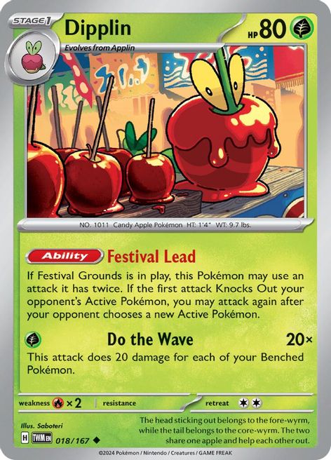 Dipplin 018/167 Uncommon Pokemon Card (SV Twilight Masquerade)