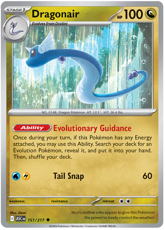 Dragonair 151/217 Uncommon Pokemon Card (Mega Evolution Ascended Heroes)