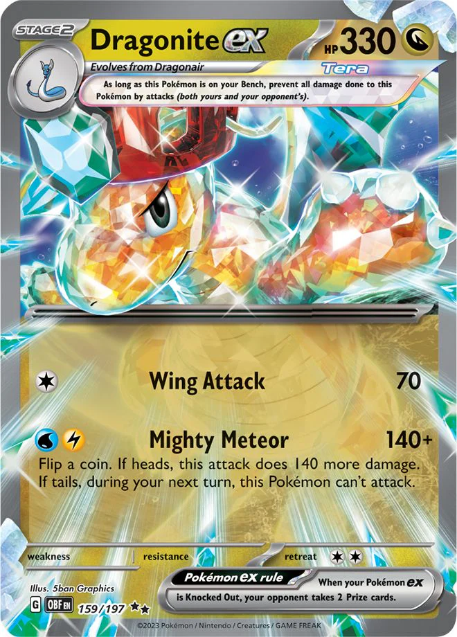 Dragonite ex 159/197 Double Rare Pokemon Card (SV Obsidian Flames)