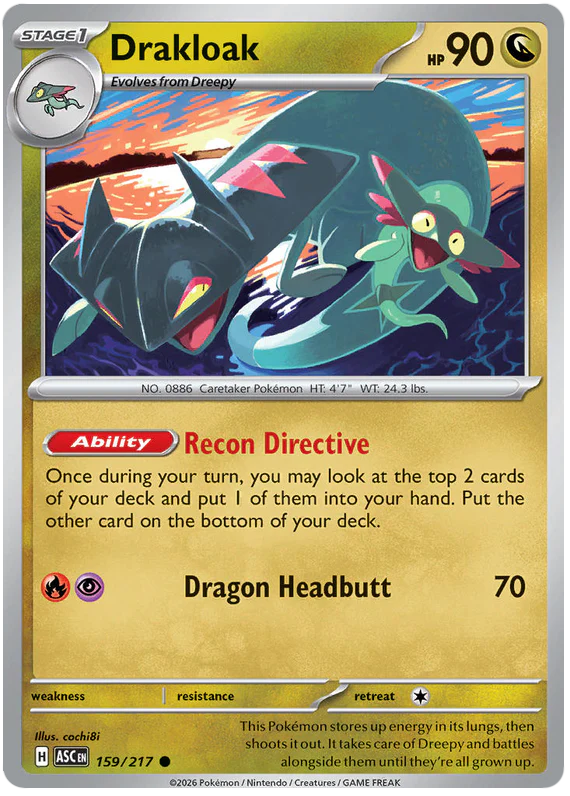 Drakloak 159/217 Common Pokemon Card (Mega Evolution Ascended Heroes)