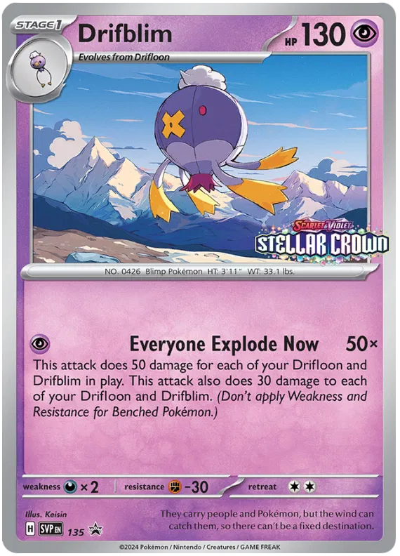 Drifblim SVP135 Pokemon Promo Card (SV Promo Series)