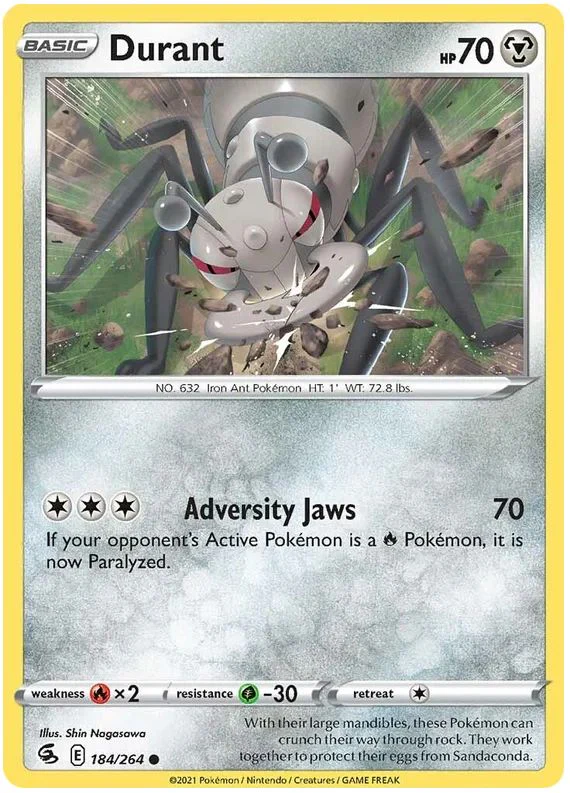 Durant 184/264 Common Reverse Holo Pokemon Card (SWSH Fusion Strike)