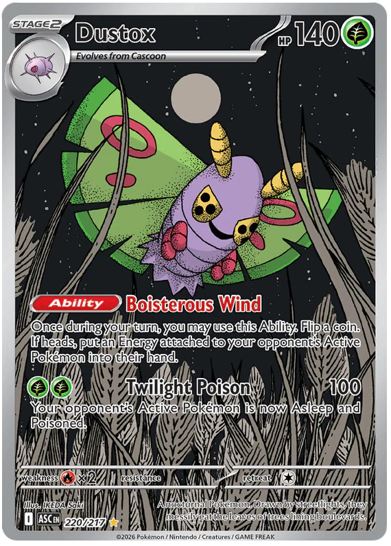 Dustox 220/217 Illustration Rare Pokemon Card (Mega Evolution Ascended Heroes)