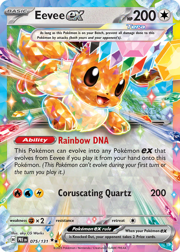 Eevee ex 075/131 Double Rare Pokemon Card (Scarlet & Violet Prismatic Evolutions)